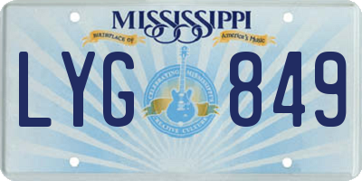 MS license plate LYG849