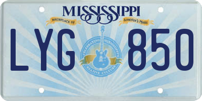MS license plate LYG850