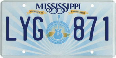 MS license plate LYG871
