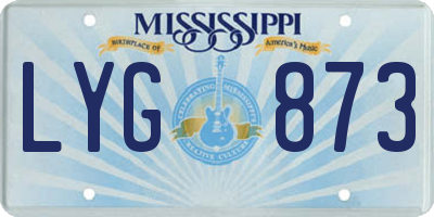 MS license plate LYG873