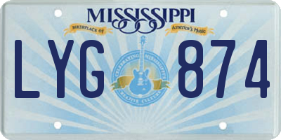 MS license plate LYG874