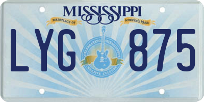 MS license plate LYG875