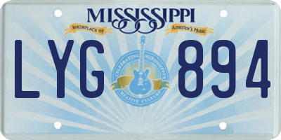 MS license plate LYG894