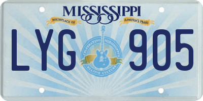 MS license plate LYG905