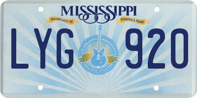 MS license plate LYG920