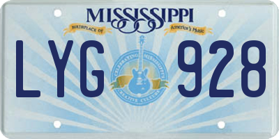 MS license plate LYG928