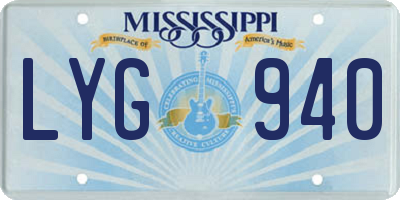 MS license plate LYG940