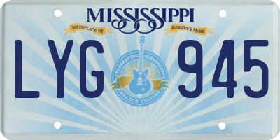 MS license plate LYG945