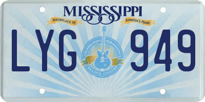 MS license plate LYG949