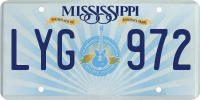 MS license plate LYG972