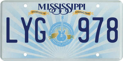 MS license plate LYG978