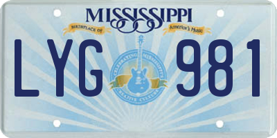 MS license plate LYG981