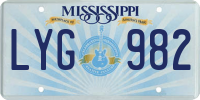 MS license plate LYG982