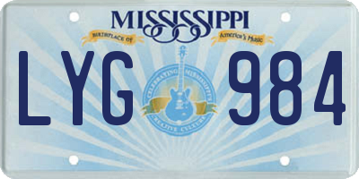 MS license plate LYG984