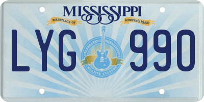 MS license plate LYG990