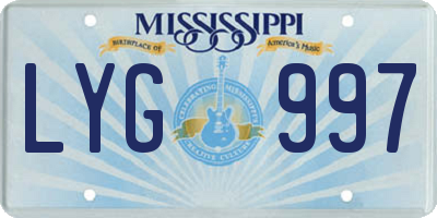 MS license plate LYG997