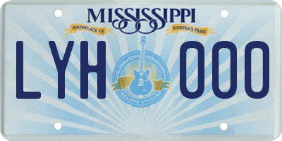 MS license plate LYH000