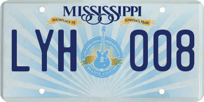 MS license plate LYH008