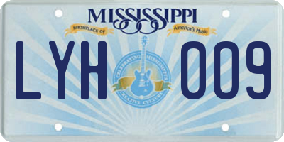 MS license plate LYH009