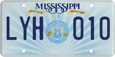 MS license plate LYH010