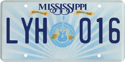MS license plate LYH016