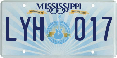 MS license plate LYH017