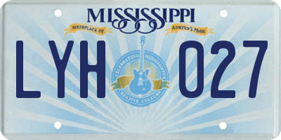 MS license plate LYH027