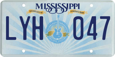 MS license plate LYH047
