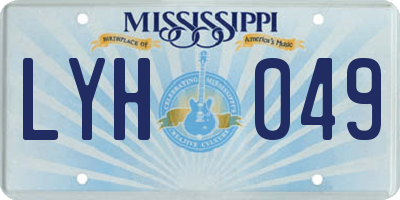 MS license plate LYH049