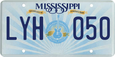 MS license plate LYH050
