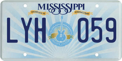 MS license plate LYH059