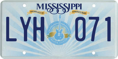 MS license plate LYH071