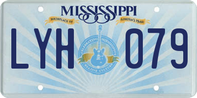 MS license plate LYH079