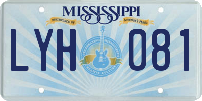 MS license plate LYH081