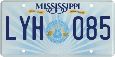 MS license plate LYH085