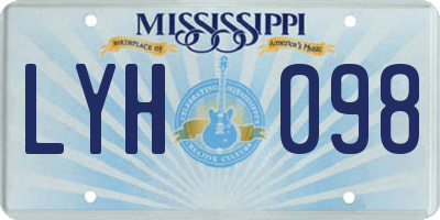 MS license plate LYH098