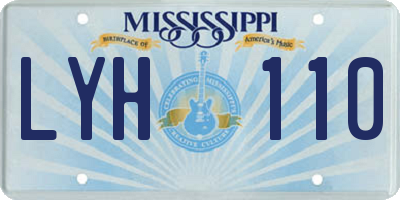 MS license plate LYH110