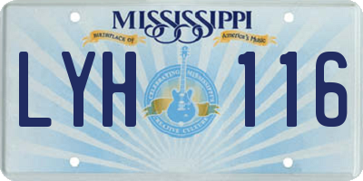 MS license plate LYH116