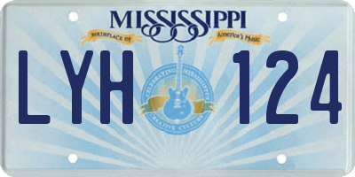 MS license plate LYH124