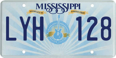 MS license plate LYH128