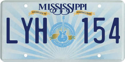 MS license plate LYH154