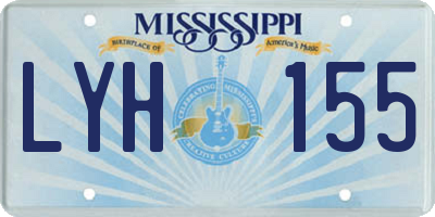 MS license plate LYH155