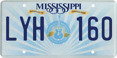 MS license plate LYH160