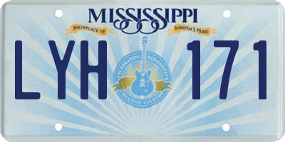 MS license plate LYH171