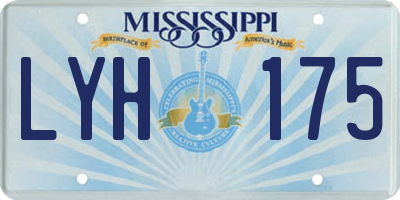 MS license plate LYH175