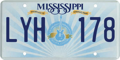 MS license plate LYH178