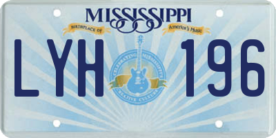 MS license plate LYH196