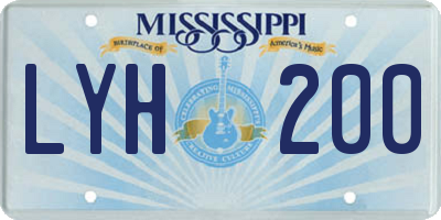 MS license plate LYH200