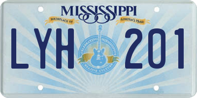 MS license plate LYH201