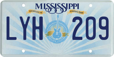 MS license plate LYH209